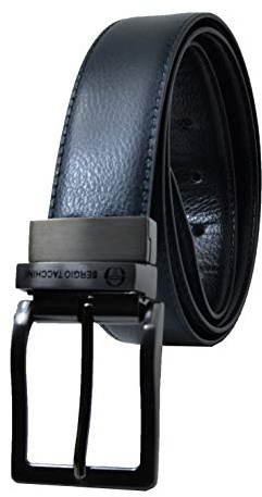 Sergio Tacchini Herren Wendegürtel aus Echtem Leder, Rechteckige Schnalle, Verstellbar und Kürzbar