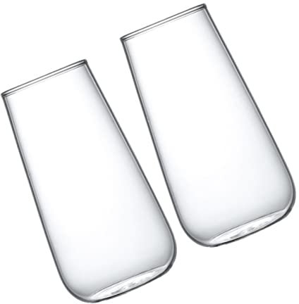 OKUMEYR 2pcs Pot Belly Glass Cups Household Milk Cups Wine Accessories for Home Kitchen Bar Party