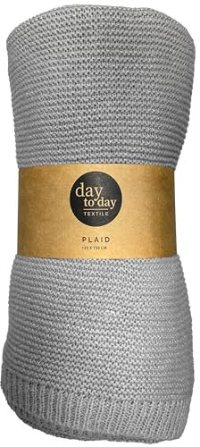 Kuschel-Decke aus Strick Grau 120x150 cm – Kuschelige Strickdecke in grau zum Einkuscheln, warm und weich, perfekt zum Entspannen, hautfreundlich & besonders pflegeleicht - Garten & Couch