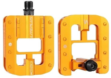 WANGSHAOWEI Pedale Fahrrad Klappbare Fahrradpedale, rutschfeste Vollaluminiumlegierung, schnelle Klapppedale for BMX-Fahrrad, Klapppedale, Fahrradteile Fahrradpedale(Gold Foldable Pedal)