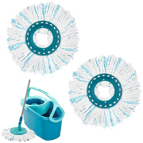 2 Pièces pour Leifheit Têtes de Rechange,Microfibre Absorbante Eau Et Saleté,Système à 2 Fibres Balai pour Leifheit Serpillière Franges de Remplacement,Idéal pour Parquet,Carrelage,Marbre Attendez