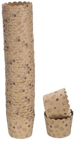 QUARKZMAN 50pz Pirottini da Forno in Carta Piccoli Frittella in Carta Kraft Marrone Pirottini per Cupcake Monouso Antigrasso Sfusi per Matrimonio Compleanno Laurea, Torta Piccola