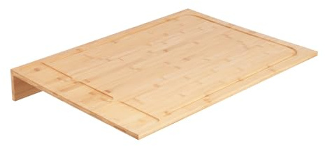 Copripiano cottura in bambù, 75 x 54 cm, adatto per fornelli a gas e fornelli elettrici, stabile, con piedini rimovibili