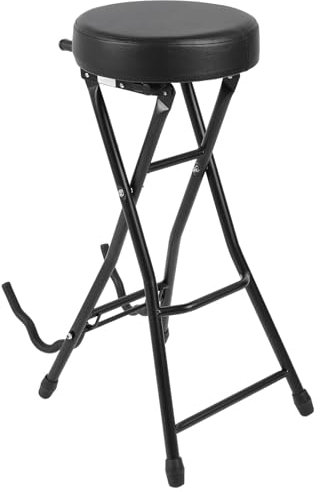 Zusammenklappbarer Gitarrenhocker, Gitarrenstuhl, Sitz mit Integriertem Ständer, 137 Kg Kapazität, 74,9 Cm Höhe, für Heim-, Schul-, Aufnahmestudio-Bühne