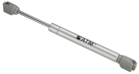 ATM® Elevador a gas para puertas y puertas móviles | Corto, 180 mm | Amortiguador ajustable | Ángulo de apertura 90° | Funcionamiento suave y silencioso | Fácil montaje | 4 unidades | Fuerza: 80N