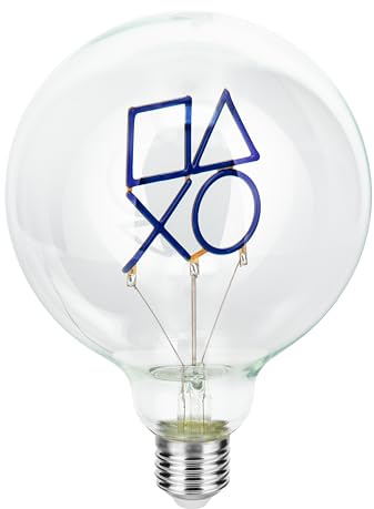 Paladone Playstation-LED-Neon-E27-Schraubbirne, dekorativ, zum Einschrauben in jede Edison-kompatible Lampe, offiziell lizenziertes Gamer-Sammlergeschenk, für Schlafzimmer und Zuhause