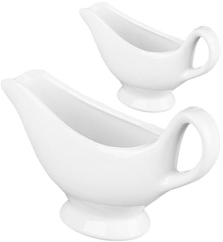 FONDOTIN 2pièces Saucière Céramique Multifonctionnelle Pour Condiments Accessoire De Table Élégant Pour Sauces Et Gravies Pour Maison Et Restaurants