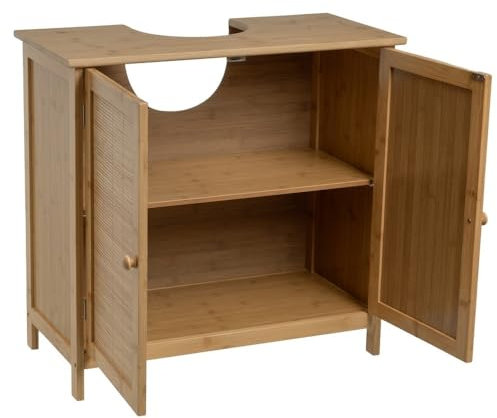 LOLAhome Mueble para Lavabo suspendido de bambú Natural de 63 cm