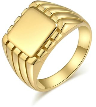 Sumpgle Unisex Minimalista Luz Fría Sello Cuadrado Anillo de Acero de Titanio Personalidad Simple Neutral Joyería de Mano