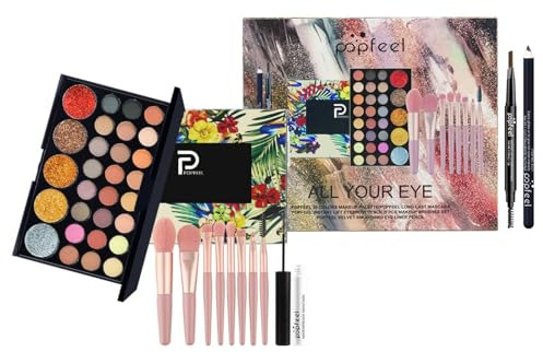 Joyeee Makeup Kit All-in-one Girls Makeup Gift Set for Women Full Starter Cosmetics Kit, Include Eye Brushes Set, Eyeshadow Palette, Eyebrow Pencil, Mascara, Eyeliner Pencil, SET002C