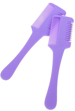 POPETPOP Lot De 2 Peignes Anti-chute Pour Cheveux : Tondeuse À Pointes Fourchues, Rasoir, Peignes, Ciseaux Anti-chute Et Hommes, Violet