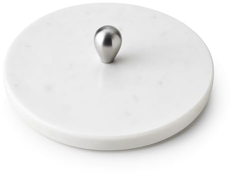 Tabla de Cortar Redonda de Mármol Blanco con Pomo – Ø 30 cm – Tabla Elegante para Servir Quesos, Sushi o Dulces – Hecha a Mano en Italia - Kalu Creations