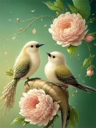 Puzzle 30 Teile für Erwachsene, Blume Grüne Vögel 25x20cm Puzzle Erwachsene 30 Teile Lernspiel Herausforderung Spielzeug, Geschicklichkeitsspiel für die ganze Familie