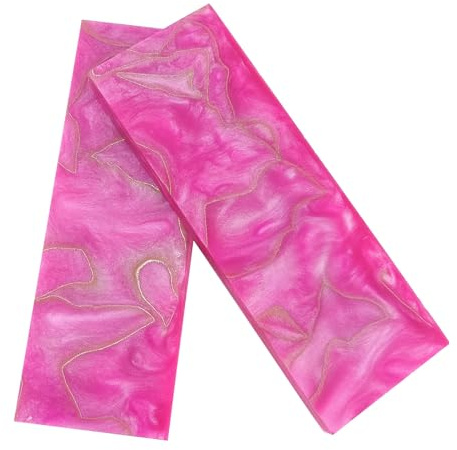 KPHYMOD Knife Scales 2 Pack Knife Handle Material,pink Resin Knife Scales Blanks for Laser Cutting Engraving DIY Tools Knife Handle Decoration