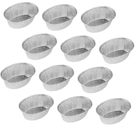 NUOBESTY 125 pezzi Vassoi in Alluminio Usa e Getta Ovali Contenitori Impilabili per Barbecue Cottura e Conservazione Alimentare Resistente ad Alte Temperature