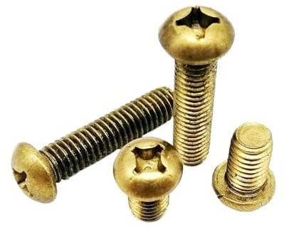 LPANBTGU 10/20/50 Stück M2 M2.5 M3 M4 M5 M6 GB818 Reines Kupfer Massivmessing Kreuzschlitz Flachkopfschraube Bolzen Gewindelänge 4-30 mm(5mm,20pcs M3)