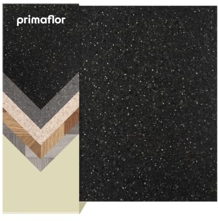 Primaflor PVC Boden Oakland | 200x200 cm | Granit Schwarz | 2,00 m Breite | CV Boden Meterware | 2,5 mm hoch | strukturierte Steinoptik | R11 rutschhemmend | für Wohnräume, Feuchträume, Büro, Messe