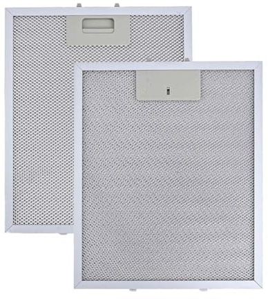 Gettimore Filtro in alluminio per cappa aspirante, 330 x 230 x 9 mm, filtro antigrasso a rete metallica per cappe, filtraggio alluminizzato a 5 strati, confezione da 2