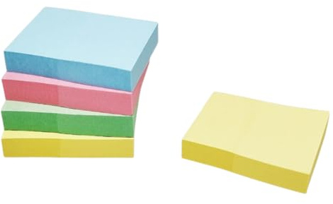 500 Haftnotizen Sticky Memos, mehrfarbig, Packung mit 5 Blöcken, 38 x 51 mm, für Notizen und Erinnerungen