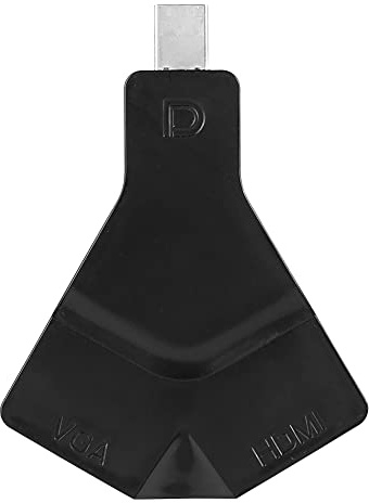 PODSJD Adaptateur 2 en 1 Mini DisplayPort vers VGA HDMI 4K HDMI 1.4 1080p - Conversion vidéo Haute résolution, sans Alimentation Externe, idéal TV numérique et vidéoprojecteur