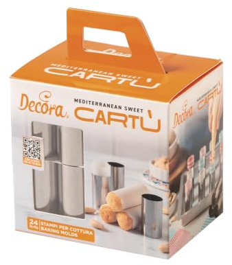 Decora 0060205 Confezione da 24 Forme Cilindriche in Acciaio Inox Cartuccia Ø 2,5 X 4,7 h cm