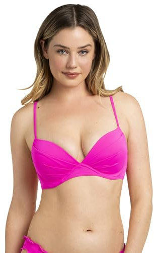 Smart & Sexy Women's Swim Secret Convertible Push-up Bikini Top, Fuchsia Sizzle, 34B