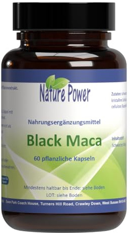 Black Maca - für den Mann - 60 pflanzliche Kapseln - in der Dose - gentechnikfrei und vegan - von NATURE POWER