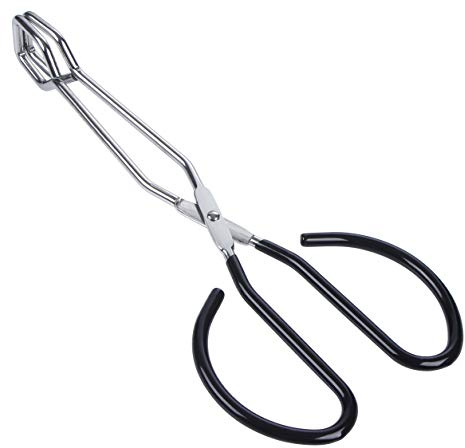 MSY BIGSUNNY Stainless Steel Scissor Tongs Heavy Duty Cooking Tongs with Soft Handles (1, Black 10)