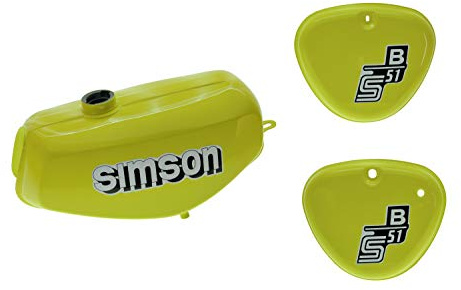 Tank Set Seitendeckel S51 S70 Schwefelgelb innen versiegelt Simson