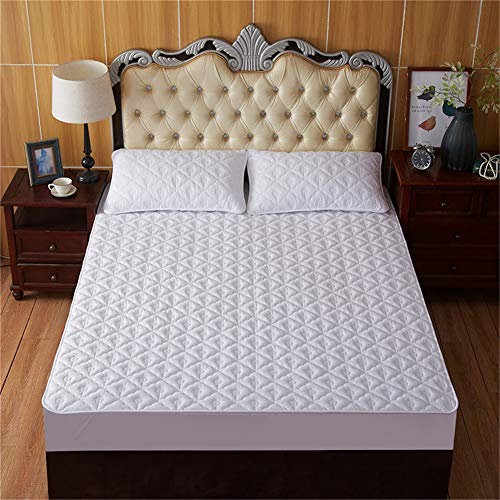 YCDZ Funda Protectora De Colchón, Antialérgica, Transpirable, Impermeable, Antiinsectos Y ácaros, Sin Olor, Sin Ruido, Apta para Todo Tipo De Camas (Blanco,100x200cm?5-15?)