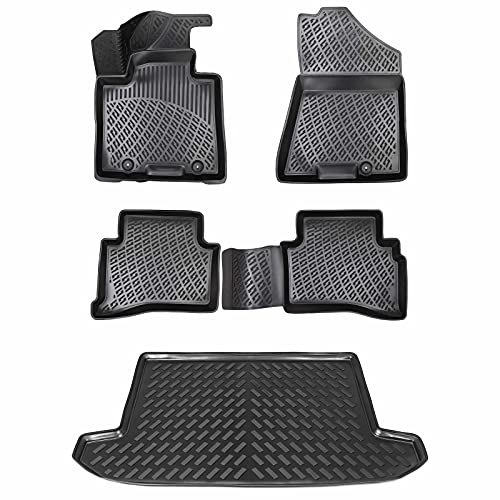 ELMASLINE 3D Gummimatten & Kofferraumwanne für KIA SPORTAGE 4 (2015-2021) QL Oberer Ladeboden | Zubehör Kofferraummatte Fußmatten
