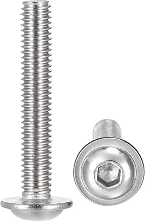 sourcing map Flanschkopfschrauben, M6 x 40 mm, Sechskantschraube, 304 Edelstahl, Vollgewinde, Maschinenschraube, 20 Stück