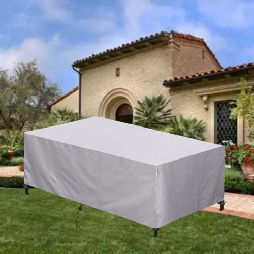 WLL Abdeckung für Gartenmöbel Rechteck 220x220x75cm(Silber) Wasserdicht Winddicht Gartenbank Abdeckung UV-Beständiges Abdeckplane Möbelsets 420D Oxford Gewebe Reißfest