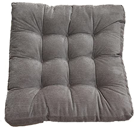 ZOCIS Großes quadratisches Stuhlkissen, 10 cm dick, 55 x 55 cm, solides Bodenkissen, weiches Sitzkissen für Yoga, Meditation, Wohnzimmer, Balkon, Esszimmer, Garten, Grau, 2 Stück