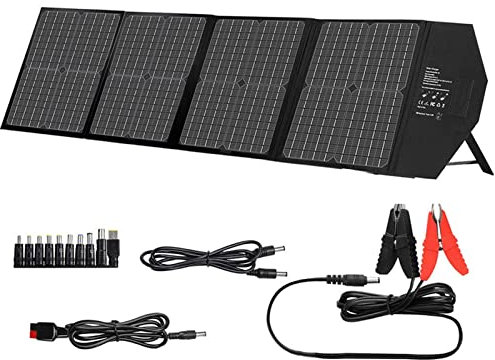 ISOLEI Foldable Monocrystalline Solar Panel Kit,Portable Solar Battery Chargers for 12 V Battery/Motorhome/Camping/Boat/Pool/Mobile Phones/Power Bank