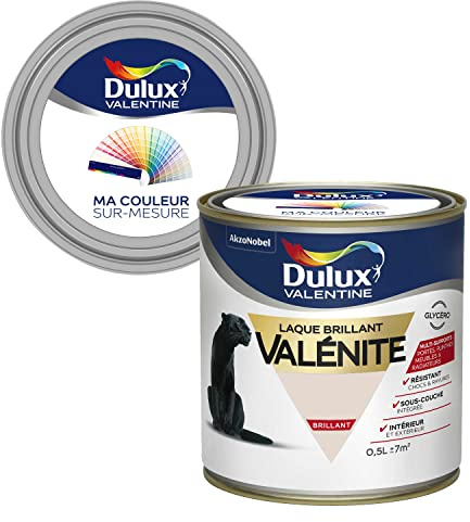Ma Couleur Sur-mesure par Dulux Valentine – Peinture Laque Glycéro - Grande résistance pour boiseries et ferronneries - Brillant Beige Parfait 0,5 L