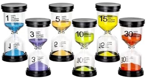 Sablier de 6 couleurs 1 min/3 minutes/5 min/10 min/15 min/30 minuteur pour machine à café 1-3-5-10-15-30 minutes