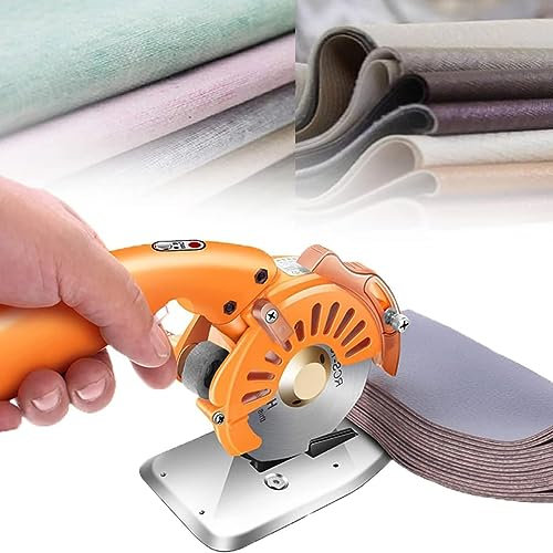 GCCSSBXF Cutter électrique rotatif sans fil – Coupe de 4 cm, faible bruit, vitesse réglable, ciseaux électriques pour tissu, cuir – Moteur entièrement en cuivre – Idéal pour les tissus naturels et
