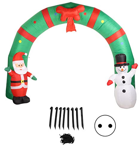 Arco Inflable de Navidad con Luz LED, Arco Inflable de Papá Noel Y Muñeco de Nieve, Decoraciones Navideñas para Interiores Y Exteriores, Luces LED para Exteriores, Decoración Artística para(#4)
