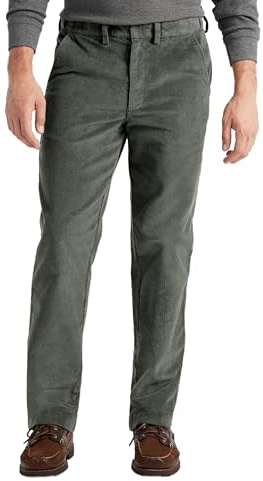 L S U Pantaloni da ufficio da uomo di velluto a coste, leggeri, velluto a coste di cotone, 3 lunghezze delle gambe, pantaloni casual da lavoro con tasche, taglie dalla 30 alla 50, verde oliva, 36W x