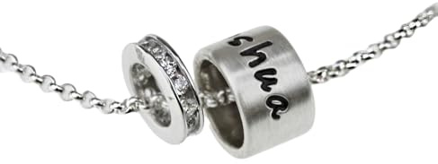 Timbalino Taufkette für Mädchen, Personalisierter Taufring mit Zirkonia aus 925 Sterling Silber