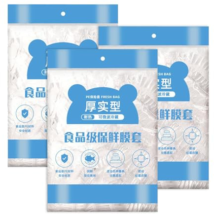 300 sacchetti salvafreschezza, usa e getta elastici, coperture per alimenti in plastica, per conservare alimenti e conservare la frutta