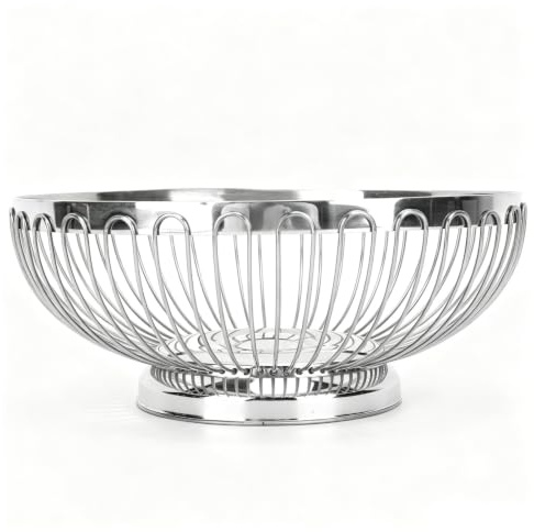 Cestino Frutta Acciaio Inox 24,3cm, Vassoio Scolante per Frutta Snack Sala Da Pranzo(Grande)