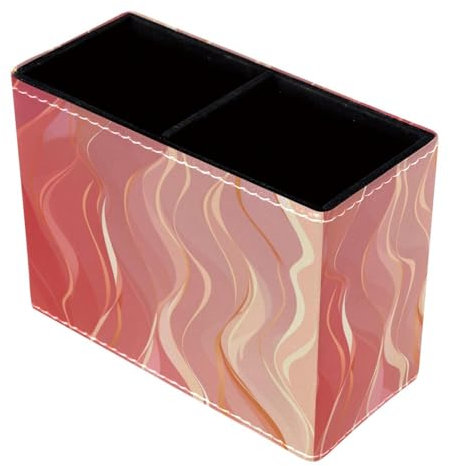 Make-up-Pinselhalter, Stifthalter für den Schreibtisch, abstrakter Marmordruck, Roségold, Schreibtisch-Organizer