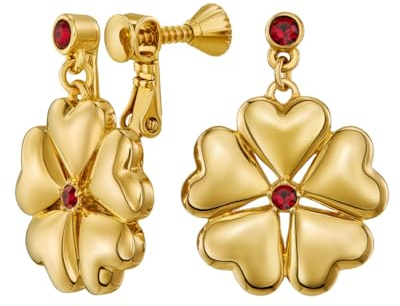 Traveller Ohrclip - Hänger - Herzen - 22kt vergoldet - Kristall - rot - 157694