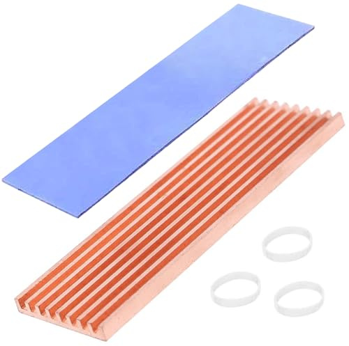 Haojiaho M.2 2280 SSD Kühlkörper, Kupfer, 70 x 21 x 4 mm, Laptop NVMe M.2 Kühlkörper mit Silikon Wärmeleitpad für 2280 M2 SSD Laptop