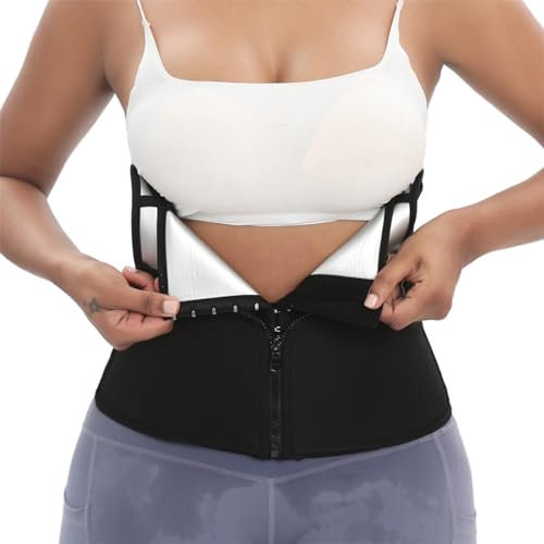 Waist Trainer Damen, Schwitzgürtel Zum Abnehmen, Verstellbarer Fettverbrennung Und Figurenstaltung Geeignet Taille Trimmer Gürtel, Verstellbarer Schwitzgürtel,S,Silver