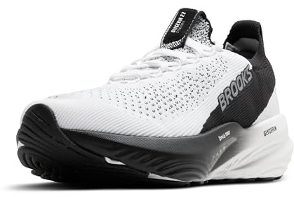 Brooks Men’s Glycerin Stealthfit 22 Neutral Running Shoe - White/Grey/Black - 10.5 Medium