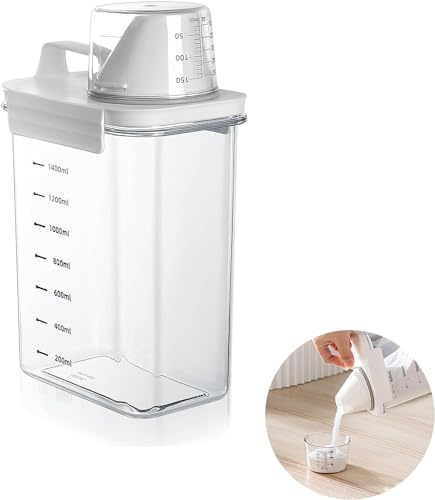 ACTIUSIS Waschmittel Waschpulver Aufbewahrungsbox, Waschmittelbox für WeichspüLer,Waschpulver Aufbewahrung, zur Verwendung in Waschmitteln, Flüssigwaschmitteln und Duftperlen,1800ML