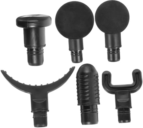 Massageaufsatz 6 Stück aus ABS für Sportler und Massagegerät | Schwarz, Tragbar für Körpermassagegerät, Austauschadapter für Training, Läufer und Gewichtheben